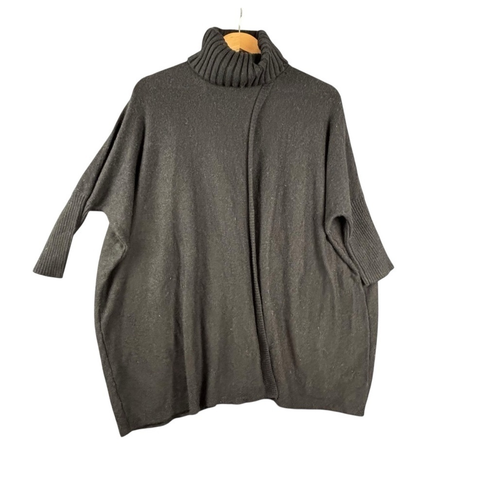 Soft Surroundings Oversized Charcoal Cowl Neck Sweater Sz Medium